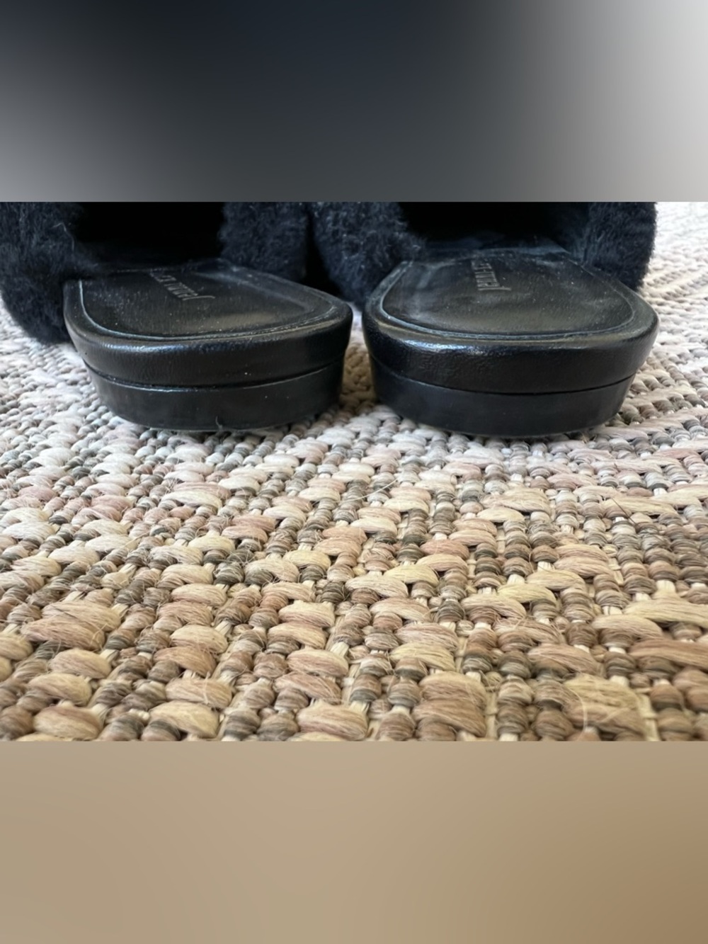 Jenni Kayne Shearling Black‎ Slip On Mules Fuzzy Womens EU 38 US 7.5 8 - Picture 5 of 10